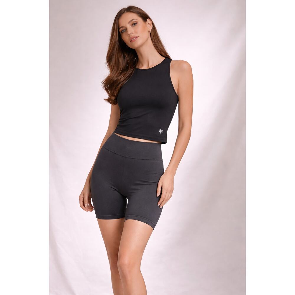 Palm Movement Black Cropped Tank Top Crewneck Sleeveless Women’s Size Small